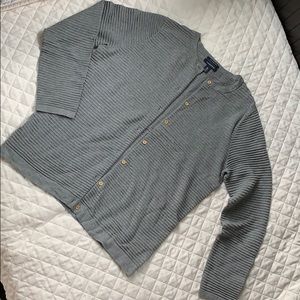 NWOT Lands' End gray Supima cardigan, M